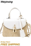 Weiyinxing Design Brand Tote Handbags Women's Rattan Straw Crossbody Bags Women Fashion Travel Shoulder Bag Female Hand Beach Bags