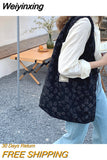Weiyinxing Retro Literature Embroidery Embroidered Shoulder Handbag Student Class Large-capacity Casual Ladies Shopping Bag Open