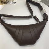 Weiyinxing YIDE Popular 2023 New Underarm Bag For Women Vintage Croissant Sheepskin Bag Diagonal Dumpling Bag Leather Chest Waist Bag