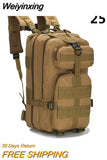 Weiyinxing 25L Tactical Backpack for Men Travel Hiking Camping Trekking Outdoor Bag Men's Notebook Waterproof Black Military Backpacks