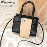 Weiyinxing Women Shoulder Crossbody Bags PU Leather Luxury Messenger Bag Female Small Square Bag Crocodile High Quality Handbags for Women