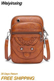 Weiyinxing Women's Handbag Soft Leather Shoulder Messenger Bag Cellphone Crossbody Bag Multifunction Square Bag Shopping Purse Bolsa