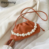 Weiyinxing Design Sweet Cloud Bags Small PU Leather Crossbody Bags For Women 2023 Solid Color Shoulder Handbags Female Cross Body Bag