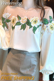 Weiyinxing Blouses Femme Long Sleeve Blouse Women Blusas Mujer De Moda 2023 Women Tops O-Neck Chiffon Blouse Shirt Tops Women E775