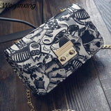 Weiyinxing New Women Bags Summer Graffiti Ladies Designer Handbags High Quality Chain Mini Bag Women Messenger Bags For Women Clutch