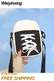 Weiyinxing Women Bag Canvas Bag Fashion Creative Personality Shoes Shape Shoulder Crossbody Bag Female Funny Handbag and Purses
