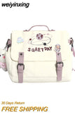 weiyinxing Women Simple Crossbody Bag Girls Cute Casual Satchel Shoulder Pouch Money Sweet Printed Canvas Diagonal Cross Schoolbag