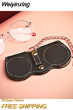 Weiyinxing Glasses Case for Women Luxury Eyewear Accessories Simple Chains Portable Sunglasses Holder Bags Reading Glasses Bags