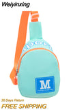 Weiyinxing Sport Children's Chest Shoulder Bags Letter Prints Boys Kids Small Crossbody Bag Nylon Cloth Girls Coin Purse Handbags