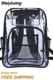 Weiyinxing Waterproof Transparent School Bag Girl Large Capacity Backpack Solid Clear Backpack Men Fashion Transparent Plastic Bag