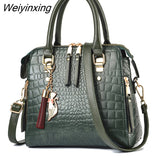 Weiyinxing YIDE Retro Alligator Women Luxury PU Leather Handbag Female Tassel Designer Shoulder Messenger Bag Casual Ladies Tote Bolsas