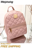 Weiyinxing Pu Solid Color Mini Rhombus Backpack Suitable for Women Fashion Casual Small Backpack Girls Korean Style Student 2023 New