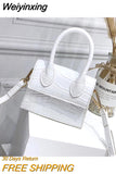 Weiyinxing Small Square bag 2023 Fashion New Quality PU Leather Women's Handbag Crocodile pattern Chain Shoulder Messenger Bags