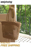 weiyinxing rattan women handbags wicker woven hollow shoulder bags summer beach basket straw bag bali big purses large capacity tote