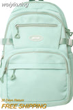 weiyinxing Fashion Waterproof High School Mochila Solid Bookbag for Boys Girls Lovers Schoolbag Bagpack Men Laptop Black Rucksack