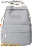 Weiyinxing Female Gray Cute College Backpack Girl Travel Book Backpack Nylon Fashion Ladies Leisure Bag Women Laptop School Bags