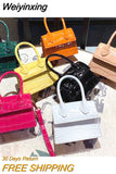 Weiyinxing Small Square bag 2023 Fashion New Quality PU Leather Women's Handbag Crocodile pattern Chain Shoulder Messenger Bags