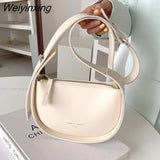Weiyinxing Semicircle Saddle Shoulder Crossbody Bags for Women Designer Brand Adjustable Wide Strap Girls Purses and Handbags 2023