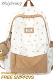 Weiyinxing Lady Kawaii Pattern Nylon Bag Trendy Female Laptop Cute Flannel Backpack Travel Women Student Backpack Girl College Bags