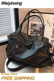 Weiyinxing Fashion Large Soft PU Leather Bag for Women Designer Luxury Travel Shopper Handbags Casual Shoulder Crossbody Bag Trend Tote