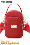 Weiyinxing Women Leisure Mobile Phone Shape Nylon Shoulder Bag Travel Luxury Handbag Zipper Multiple Pocket Female Trend Mini Crossbody Bag
