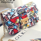 Weiyinxing New Women Bags Summer Graffiti Ladies Designer Handbags High Quality Chain Mini Bag Women Messenger Bags For Women Clutch