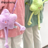 Weiyinxing Star Plush Doll Bag Kawaii Can Be Pull Shoulder Bag Handbag Messenger Bag Fashion Large Capacity Women Bag Purse Mini Bag