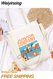 Weiyinxing Shoulder Bag for Women 2023 Girls Casual Shopper Designer Handbag Cartoon Anime Printing Crossbody Canvas Tote Bags