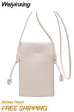 Weiyinxing Versatile Crossbody Bag 2023 New Ins Simple Soft Leather Shoulder Bag Women Light Zero Wallet Mobile Bag