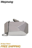 Weiyinxing Acrylic Box Geometric bags Clutch Evening Bag Elegent Chain Shoulder Bag for Women 2023 Handbag For Wedding/Dating/Party