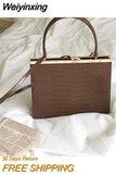 Weiyinxing Quality Women's Messenger Bag Luxury Crocodile PatternLadies Shoulder Bags Female Tote Purse Handbags Large Square Clip Bag