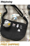 Weiyinxing Japanese Harajuku Ancient Girl Crossbody Bag Korean Retro Style Literature Dumpling Bag Corduroy Shoulder Bag