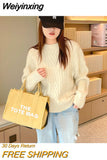 Weiyinxing Casual Canvas Large Capacity Tote Bag Women Handbags Designer Letters Shoulder Crossbody Bags Luxury Big Shopper Bag Purse