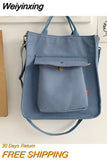 Weiyinxing Bag for Women Shoulder Bags Shopper Designer Handbags Spring Summer High Quality Student Bookbag Female Canvas Tote Bag