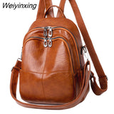 Weiyinxing Quality Youth PU Leather Backpacks For Teenage Girls Female School Bag Hot Sale Backpacks 2023 New Fashion Woman Backpack