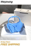 Weiyinxing Butterfly Women's Bag PVC Fashion Jelly Bags Candy Color Handbags Outdoor Picnic Bags Fashion Trend Casual Handbag Female