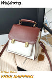 Weiyinxing Pu Leather Woman Backpack Fashion Small School Bag for College Girls High Quality Leisure Double Shoulder Bag Sac A Dos