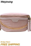 Weiyinxing Gold Chain Design PU Leather Crossbody Bags For Women 2023 New White Shoulder Messenger Handbags Small Chest Bag Travel
