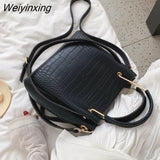 Weiyinxing Alligator Bucket Bag For Women PU Leather Shoulder Bag Big Capacity Crossdbody Bag Fashion Messenger Bag Luxury Lady Handbag