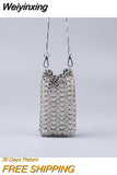 Weiyinxing Silver Metal Sequins Women Shoulder Bags Designer Metallic Chains Crossbody Bag Luxury Evening Party Small Purses 2023