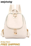 weiyinxing Fashion Women'S Leather Backpack Casual Women Backpack Bag 2023 Small Female Luxury Designer Backpacks for Teenage Girls