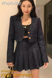 Weiyinxing Winter French Vintage Small Fragrance Tweed Two Piece Set Women Jacket Coat + Skirt Suits High Street Fashion 2 Piece Sets