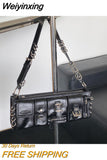 Weiyinxing Handbags For Women Half-moon Leather Hasp Shoulder Crossbody Bag Luxury Designer Ladies Underarm Bags Hobo 2024 Fashion