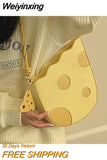 Weiyinxing Lovely Cheese Shape Women Shoulder Bag Yellow Pu Leather Girls Underarm Bags Female High Quality Cute Purse Handbags