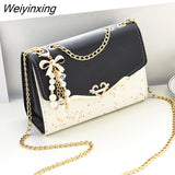Weiyinxing Women Shoulder Messenger Bag Metal Sequin Chain Crossbody Phone Bags Ladies Luxury Designer Street Square Bags