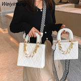 Weiyinxing ripples women's bag 2023 trend lady crossbody bag square tote bag handbags thick chain bags for women handbags for women