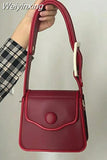 Weiyinxing Vintage Red Sac A Main Femme Fashion Solid Top Handle Bags New Arrival Korean Style Women Shoulder Bag Kawaii Bolso Mujer