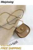 Weiyinxing Children's Coin Purse Handbags PU Leather Kids Small Square Messenger Bags Fashion Chains Girls Boys Saddle Shoulder Bag