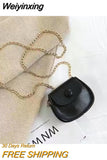 Weiyinxing Children's Coin Purse Handbags PU Leather Kids Small Square Messenger Bags Fashion Chains Girls Boys Saddle Shoulder Bag