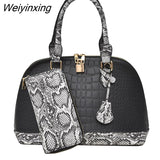 Weiyinxing YIDE 2023 Handbags Women's Fashion Snake Leather Shoulder Bag Boston Wallet Large Capacity Hot Sale Luxury Luxury Designer